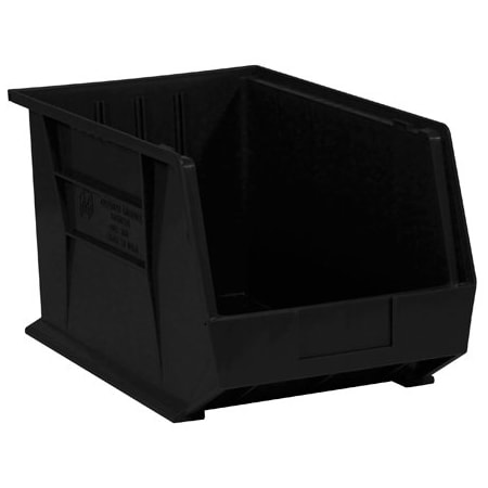 Bsc Preferred 18 x 11 x 10'' Black Plastic Stack & Hang Bin Boxes, 4PK BUY00013994